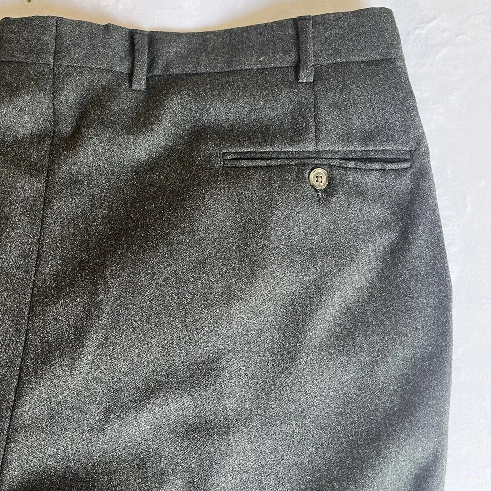 Berle Dress Pants Men's Size 42R Gray Wool Pleated Cuffed 31